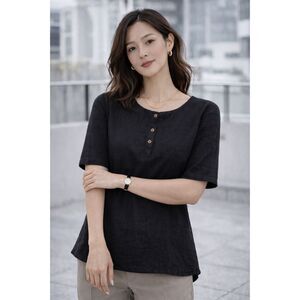 NEW Black Linen Top